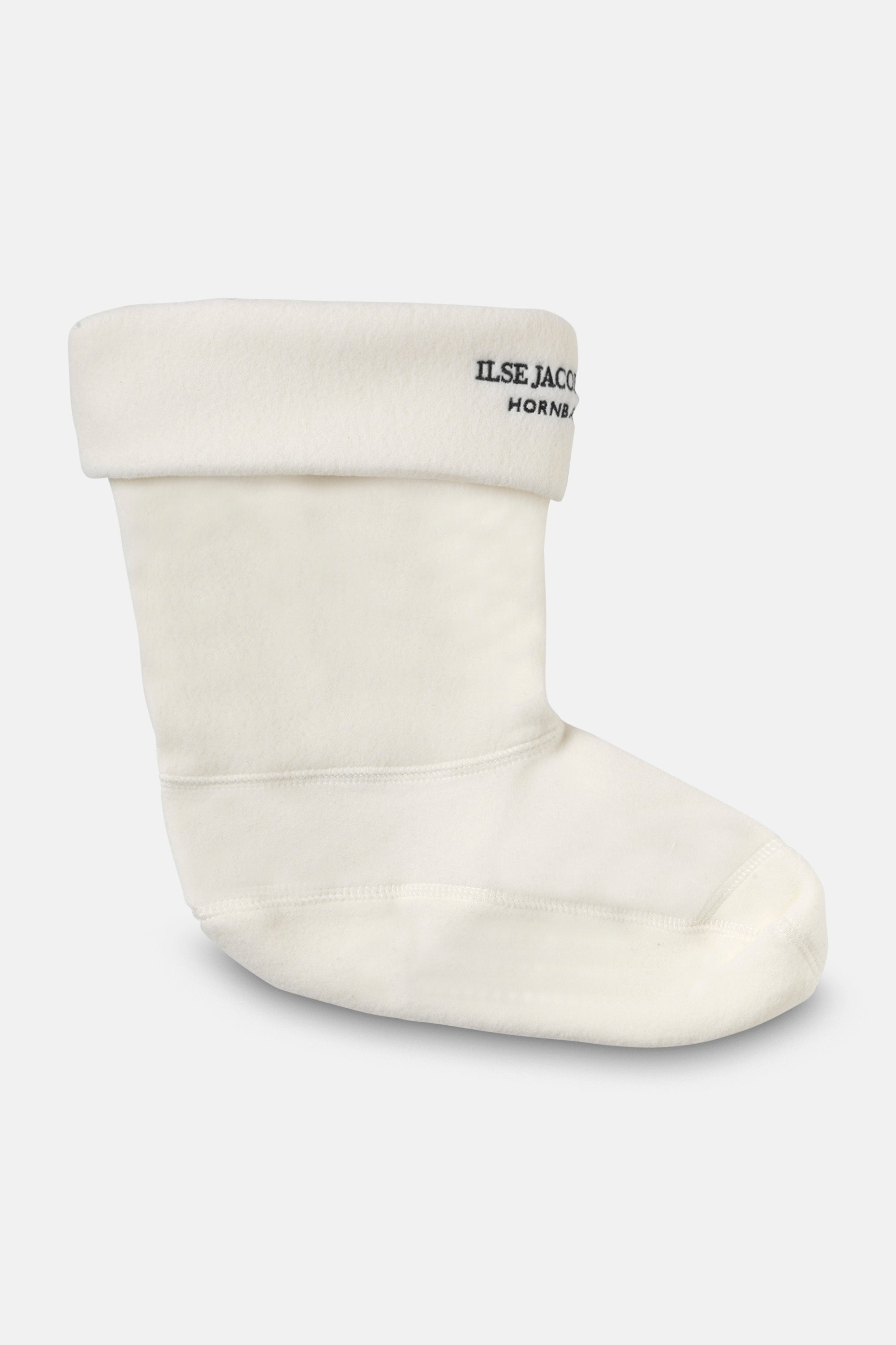 Ilse Jacobsen Hornbæk Footwear Fleece strumpor för RUB15 mellanhöga gummistövlar Scarf 120001 Creme Black